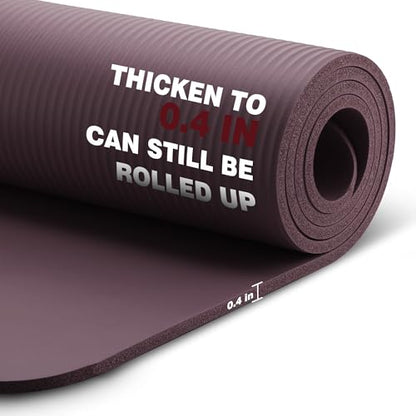 KEEP Extra Thick NBR Yoga Mat for Women & Men, 10mm Thick, 72”x24” Large Exercise Mat with Non-Slip Workout Mat for Yoga, Pilates, Stretching, Meditation – Wide & Cushioned Fitness Mat - color: purple