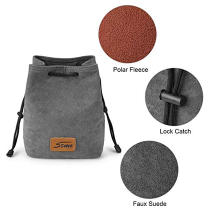 S-ZONE Soft Camera Bag DSLR Insert Handbag Drawstring Lens Case Compatible with Canon Nikon Sony - color: Grey, size: Small