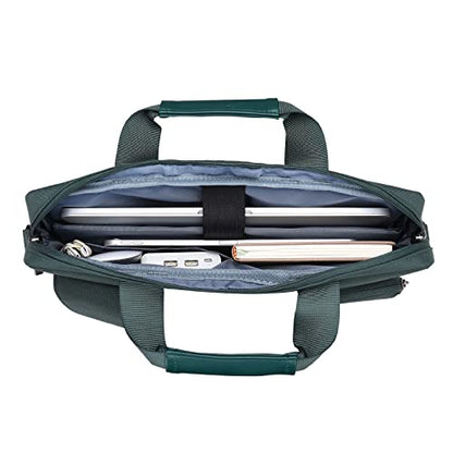 MOSISO Laptop Shoulder Bag 15.6 inch, 15-15.6 inch Computer Bag Compatible with MacBook Pro 16 inch, HP, Dell, Lenovo, Notebook with 2 Raised&1 Flapover&1 Horizontal Pocket&Handle&Belt, Emerald Green - color: Emerald Green, size: 16 inch
