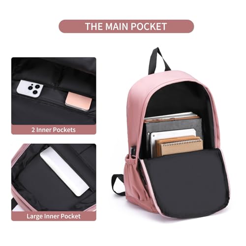 GAEKEAO Classical Basic Travel Backpack for Women Men,Casual Lightweight Bookbag Cute Daypack for College Work Everyday Pink - color: B04 Pink