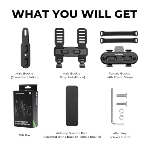 ROCKBROS Magnetic Strap Water Bottle Holder with Quick-Release Button for Road Bikes, Mountain Bikes, Scooters, Backpacks, and Folding Bikes - size: Solid Strap Design