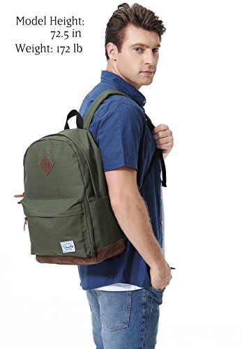 Backpack for Men Women,VASCHY Classic Water-resistant Lightweight Travel School Backpack Casual Daypack - color: Dark Gray