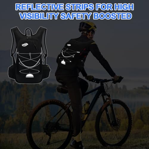 20L Hydration Backpack Pack with 2L Water Bladder Lightweight Hiking Backpack for Women Men, Adjustable Chest Straps Running Hydration Vest for Hiking, Cycling, Climbing - color: Black