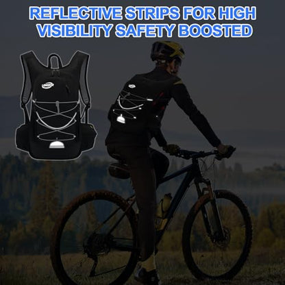 20L Hydration Backpack Pack with 2L Water Bladder Lightweight Hiking Backpack for Women Men, Adjustable Chest Straps Running Hydration Vest for Hiking, Cycling, Climbing - color: Black