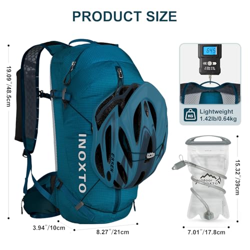 IX INOXTO Hydration Backpack, 20L Multipurpose Hiking Backpack with 2L Water Bladder, Water Backpack Insulated Hydration Pack Ideal for Hiking and Cycling - color: blue