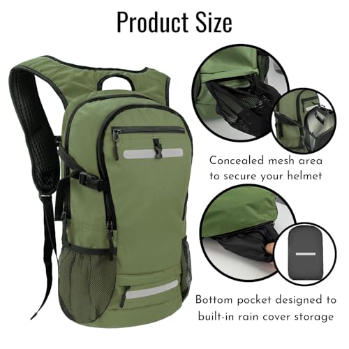 20L Hydration Backpack with 3L Water Bladder Water Backpack for Hiking Hydration Pack Insulated Daypack for Commuting Black - color: Army Green