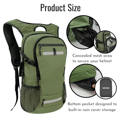 20L Hydration Backpack with 3L Water Bladder Water Backpack for Hiking Hydration Pack Insulated Daypack for Commuting Black - color: Army Green