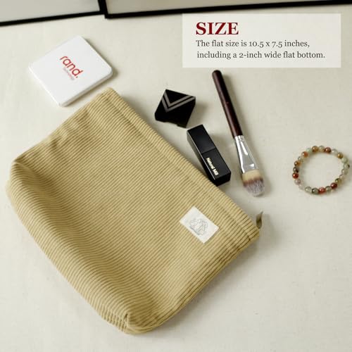 HAPPYHEIDI Large Makeup Bag Travel Cosmetic Pouch, Camel Brown - color: Camel Brown