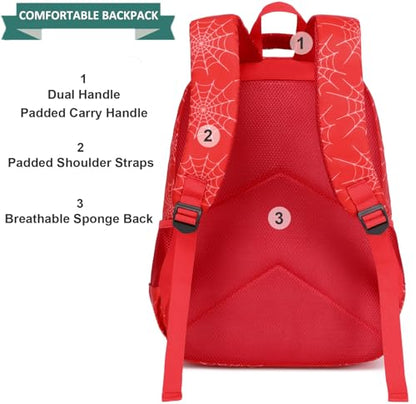 JIANYA School Backpack for Boys and Girls Elementary Children's School Bag Kids Backpack with Lunch Box - color: Letters/ Red