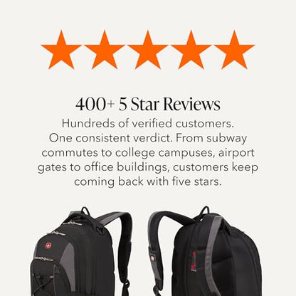 SwissGear 1186 Bungee Backpack, Black/Grey, 17-Inch - color: Black/Grey