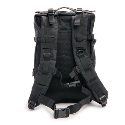 Large Laser-cut MOLLE Backpack with Pistol Retention System, Black, Modular and Lightweight Design for EDC, Range, or Tactical Use - color: Black