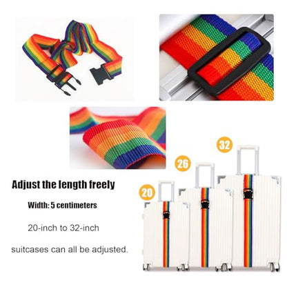 Luggage Straps for Suitcases,Adjustable Bungee Elastic Belt to Connect Two Suitcases,Backpack Trolley Reinforcement Strap，Packing Security Straps(4 Pack)