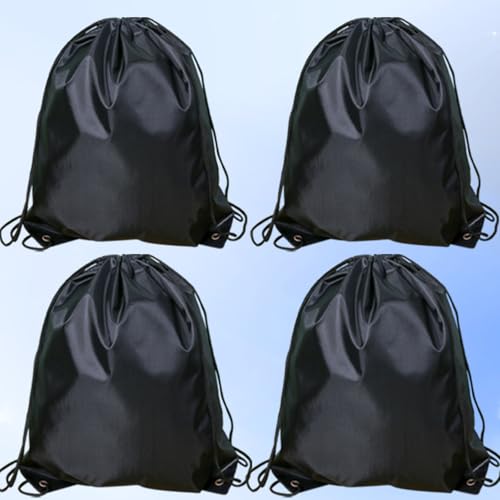Drawstring Backpack 4PCS Bulk String Backpack Drawstring Bags Sport Gym Cinch Bag Nylon String Bag for Women Men (Black 4PCS) - color: Black 4pcs