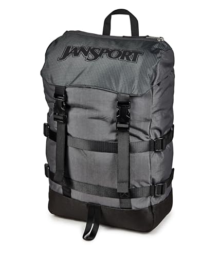 JanSport Skip Pack Backpack – 28L Capacity, Fits 13.5in Laptop, Large Main Compartment, Side Water Bottle Pocket – Ideal for Work & Travel, Smokey Grit - color: Smokey Grit