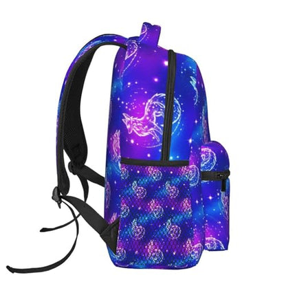 Lightweight Laptop Backpack Galaxy Wolf, Water Resistant Work Daypack with Inner Pocket for Office Commute and Travel - color: Pattern (258)