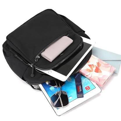 Backpack Purse for Women Ladies Nylon Bag Casual Daypack Travel Shopping Pack (B Style Wine Red) - color: B Style Wine Red