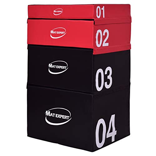 MAT EXPERT 3 in 1 Plyometric Box, Jumping Box with Foam for Jump Training and Conditioning, PVC Soft Foam Jumping Box, Plyometric Exercise Fitness Safe Box
