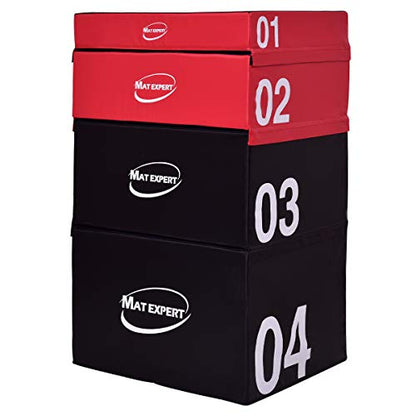 MAT EXPERT 3 in 1 Plyometric Box, Jumping Box with Foam for Jump Training and Conditioning, PVC Soft Foam Jumping Box, Plyometric Exercise Fitness Safe Box