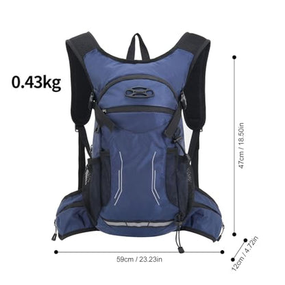 18L Hydration Backpack, Lightweight Breathable Hiking Backpack with Reflective Strips, for Riding Camping Running Commuting - color: Dark Blue