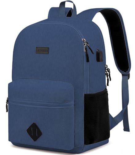 Casual Laptop Backpack,School Backpack Large Bookbag with USB for High School College Students Office Business, Blue - color: Blue, size: 15.6 Inch
