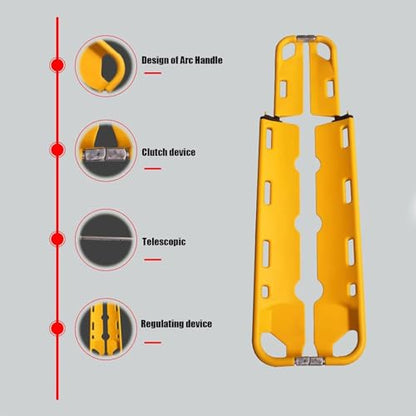 Portable Stretcher, Medical Emergency Scoop Stretcher,Adjustable Lightweight Aluminum Folding Stretcher,EMS EMT Medical Spine Board,for Ambulance, Fire Rescue