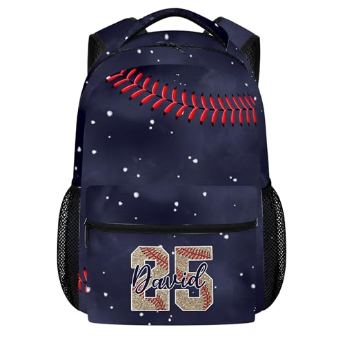 Personalized Baseball Drip Backpack for Kids Boys Girls, Blue Ice Cream Print Travel Bag, Multi Pocket Everyday Backpack (#7) - color: #7