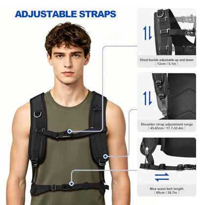 10L Small Hiking Backpack, Mini Travel Daypack for Men Women, Lightweight & Water Resistant - color: Black