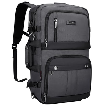 WITZMAN Carry on Travel Backpack for Men Women Laptop Backpack with USB Charging Port Airline Approved(B683 Silvery Grey) - color: Silvery Grey