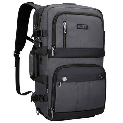 WITZMAN Carry on Travel Backpack for Men Women Laptop Backpack with USB Charging Port Airline Approved(B683 Silvery Grey) - color: Silvery Grey