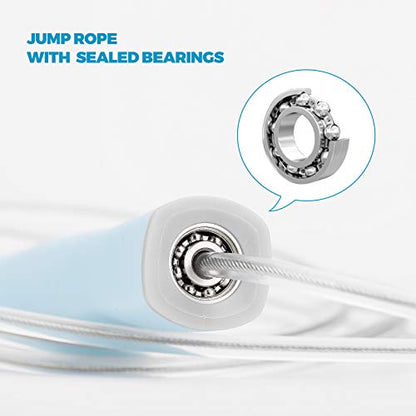 Jump Rope 3 Styles | 1-LB Weighted Jump Rope for Adults Women. || Speed Jump Rope with Ball Bearings for Fitness. ||| Lightweight Skipping Ropes (2 Pack) for Kids and Adult Beginners. - color: Speed Blue (1 Pack)