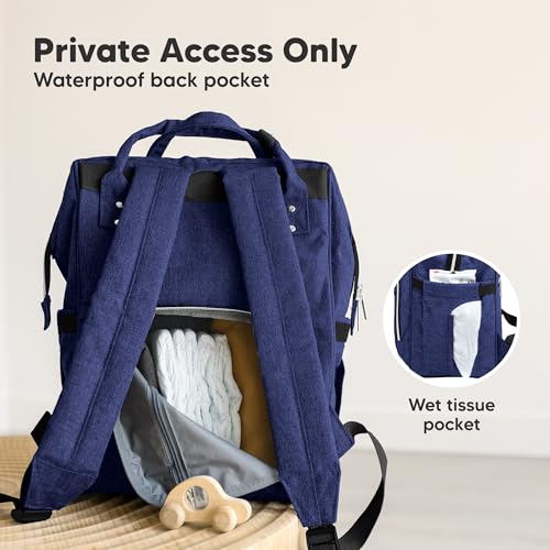 KeaBabies Baby Diaper Bag Backpack - Large Baby Bag for Boys, Girls, Waterproof Multi Function Travel Diaper Backpack with Changing Pad, Durable Travel Essentials for Moms and Dads (Marine Blue) - color: Marine Blue