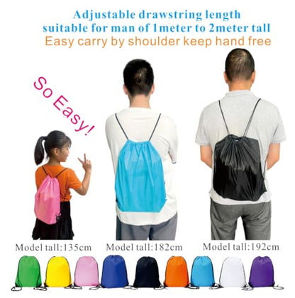 CODOBON 30 Pack Drawstring Bags,Bulk Draw String Backpack, DIY Gym Sports Cinch Bag Sackpack for Women Men, Royal Blue - color: Blue