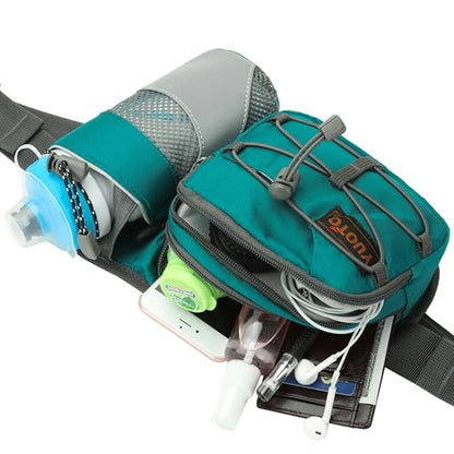 Waist Pack with Water Bottle Holder for Running Walking Hiking Fanny Pack Hydration Belt - color: Green