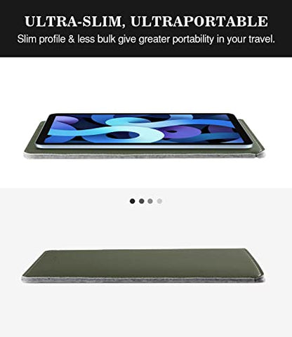 MoKo 9-11 Inch Tablet Sleeve, PU Leather Briefcase Slim Stylish Case Fits New 11-inch iPad Air M4 2026/iPad Pro M5, Air 5/4th 10.9, 10th Gen 10.9, 9/8. Gen 10.2, Tab S8/S9 11, Midnight Green - color: Midnight Green, size: 9-11 inch