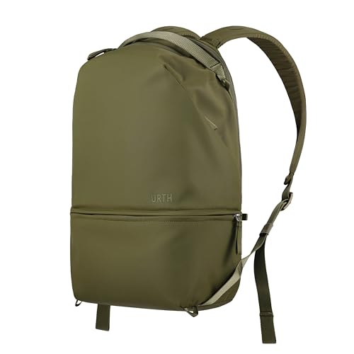 Urth Arkose 20L Backpack – 15” Laptop Bag, Weatherproof + Recycled (Green) - color: Green