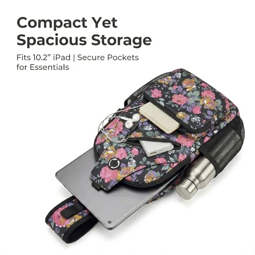 Javolto Crossbody Sling Bag,Small Backpack Men,Hands-Free Shoulder Daypack - color: Flower