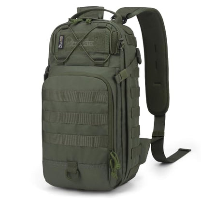Mardingtop Small Tactical Backpack,Molle Military Rucksack Daypack for Hiking Traveling,15L Sling bag，Crossbody Bag for men - color: Ranger Green-15l