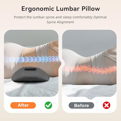 3 in 1 Lower Back Massager - Smooth Triple Fusion Back Massager with Heat,Vibration Massager & Airbag Traction Spine Massager for Lower Back Pain Relief,Deep Tissue Relaxation FSA Eligible HSA