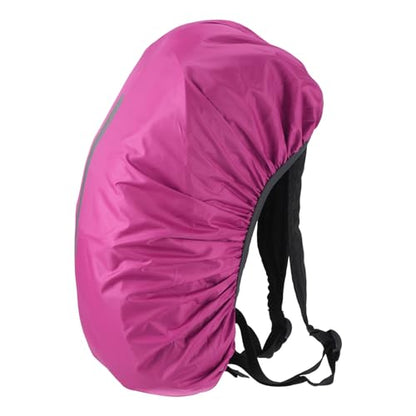 M METERXITY Backpack Rain Cover - Waterproof Lightweight Cover with Vertical Reflective Strap, Apply to Cycling/Hiking/Mountain Climbing (40-50L, M, Rose Red)
