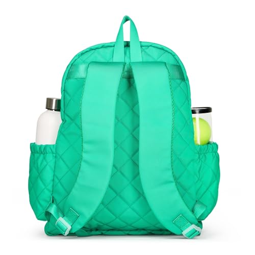 Ame & Lulu Game On Tennis Backpack - Contains Padded & Adjustable Straps - Two Exterior Water Bottle Pockets - color: Jade