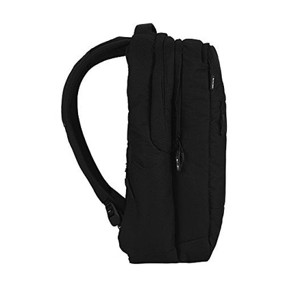 Incase City Backpack - 24L Main Storage Compartment with 16" Faux Fur Laptop Pocket, Quick Access Pocket, Everyday Tech Pack (Diamond Ripstop Black) - color: Diamond Ripstop Black