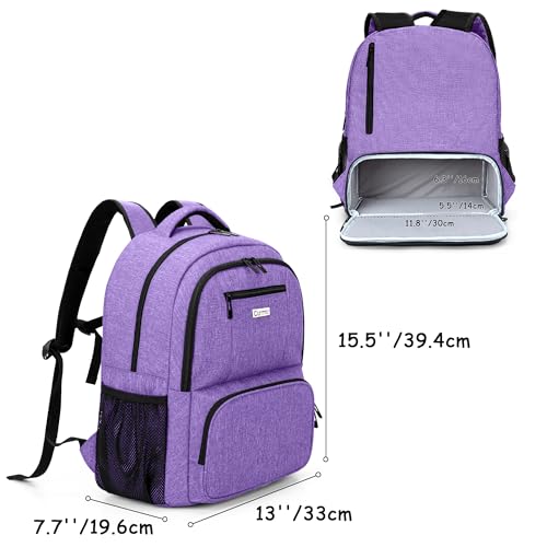 CURMIO CPAP Travel Backpack Compatible with ResMed AirSense 9, AirSense 10, AirSense 11, Philips System One, CPAP Carry On Bag for CPAP Machine and Supplies (Purple, Patent Design) - color: Purple