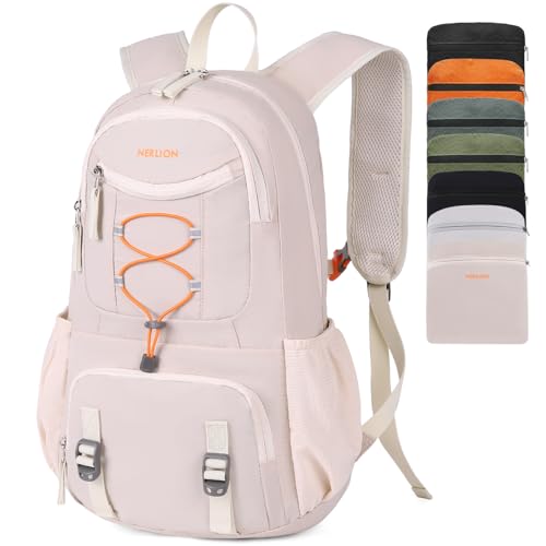 Nerlion 35L Hiking Backpack Travel Backpack for Men Women Camping Waterproof Outdoor Hiking Daypack Lightweight Backpack Beige Orange - color: Beige Orange