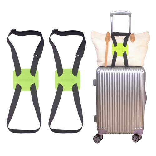 Luggage Straps，Luggage Straps for Suitcases Add a Bag Easy to Travel Belt for Luggage，Bag Bungee for Luggage，Adjustable Size Luggage Belt (Fluorescent Green-2) - color: Fluorescent green-2