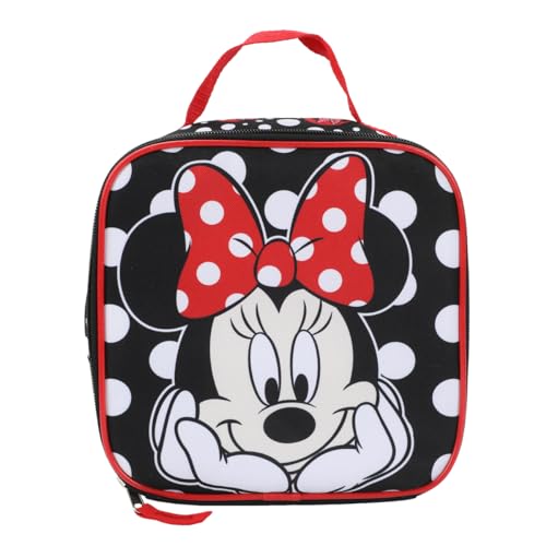 Disney Minnie Mouse 5-Piece Backpack & Lunchbox Set With Water Bottle - color: 5-pc Minnie Mouse Burgundy, size: 16 Inches