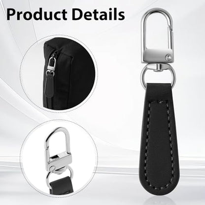 Deoward Zipper Pull Replacement Leather Handle Detachable Zipper Repair Tab for Luggage, Backpacks, Suitcases, Jackets, Purses, Handbags (8 PCS) - style: Leather Handle Zipper Pulls (Black)