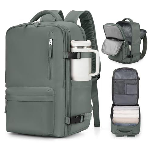 VGCUB Carry on Travel Backpack for Women Men Large Laptop Gym Work Frontier Airlines Personal Item Bag Business Airport Lightweight Backpack Flight Approved Mochilas de Viaje Green - color: Green, size: Large