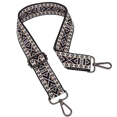 Replacement Purse Strap Shoulder Strap Adjustable Crossbody Strap for Women Crossbody Wide Shoulder Bag - color: Black Diamond-Black Metal