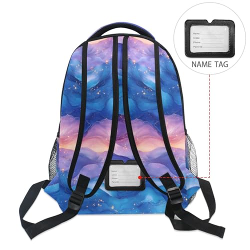 Fun Backpack for Teacher Nurse Fashion Backpack with Chest Strap Gift Men & Women Blue Purple - color: Multicolor13