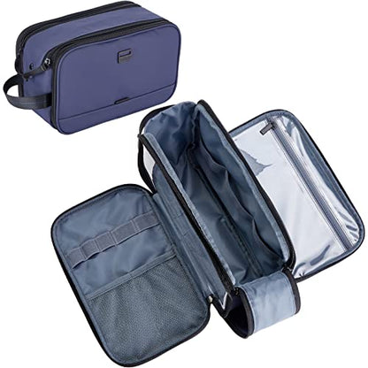 ZEEMO Travel Toiletry Bag for Men, Medium Water-Resistant Double-Sided Full-Open Dopp Kit, Versatile Organizer for Shower and Hygiene Accessories, Bathroom Essentials, Cosmetics, Blue | double-sided storage and water-resistant fabric for travel essentials